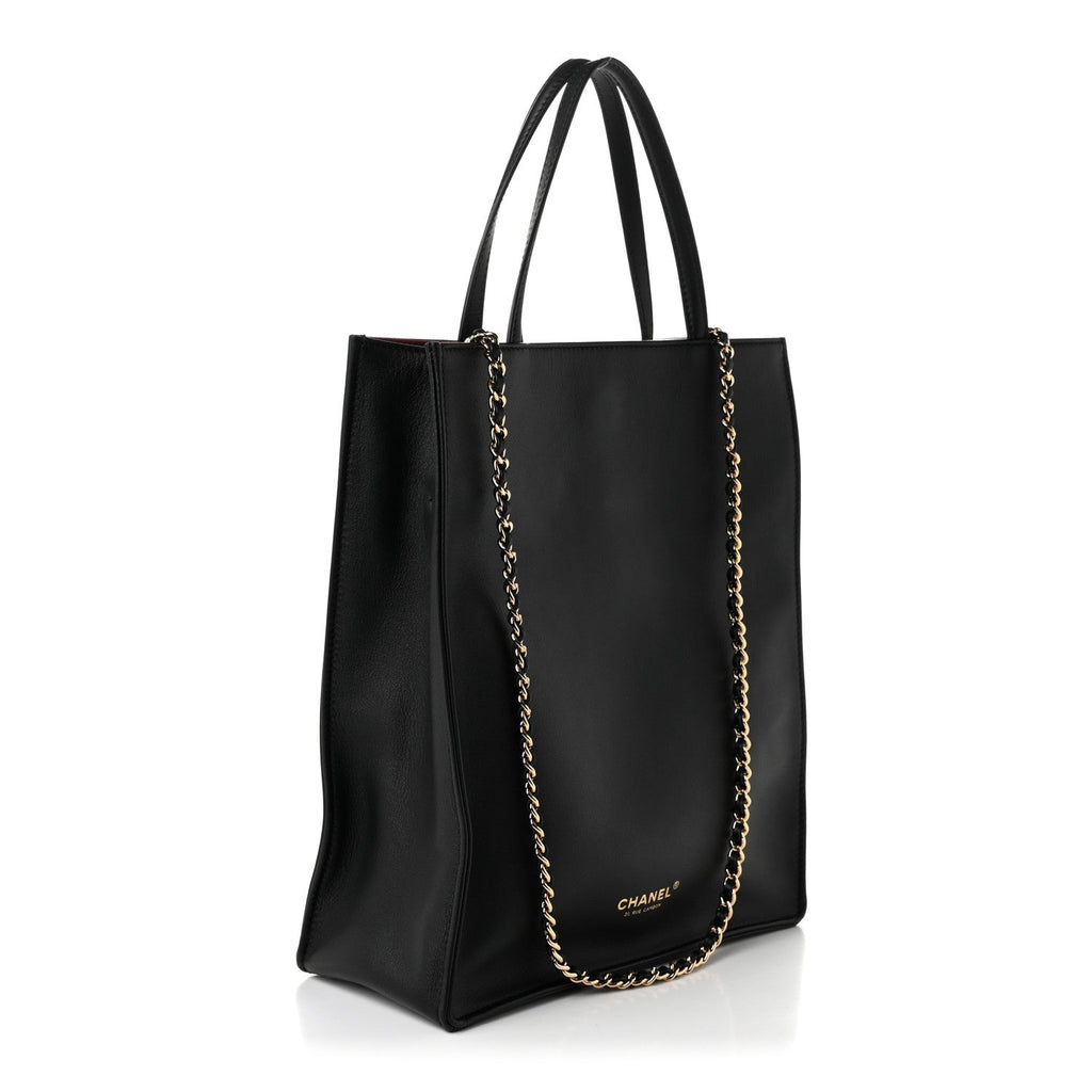Calfskin Small Shopping Bag Black