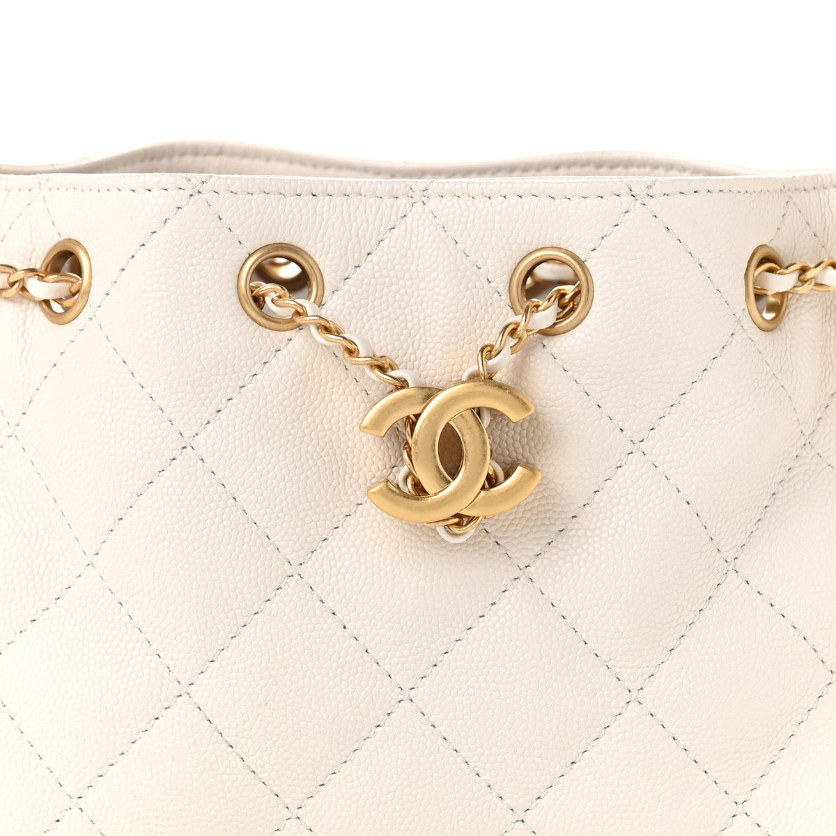 Caviar Quilted Mini Chanel 25 Handbag White