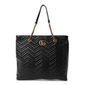 Azalea Calfskin Matelasse Large GG Marmont Slim Tote Black