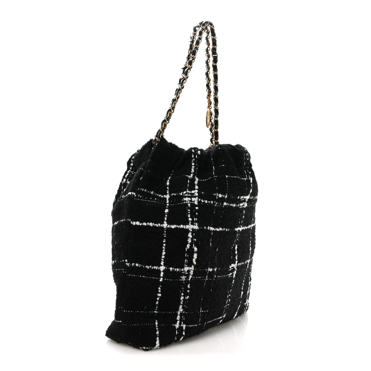 Wool Tweed Quilted Small Chanel 22 Black Multicolor