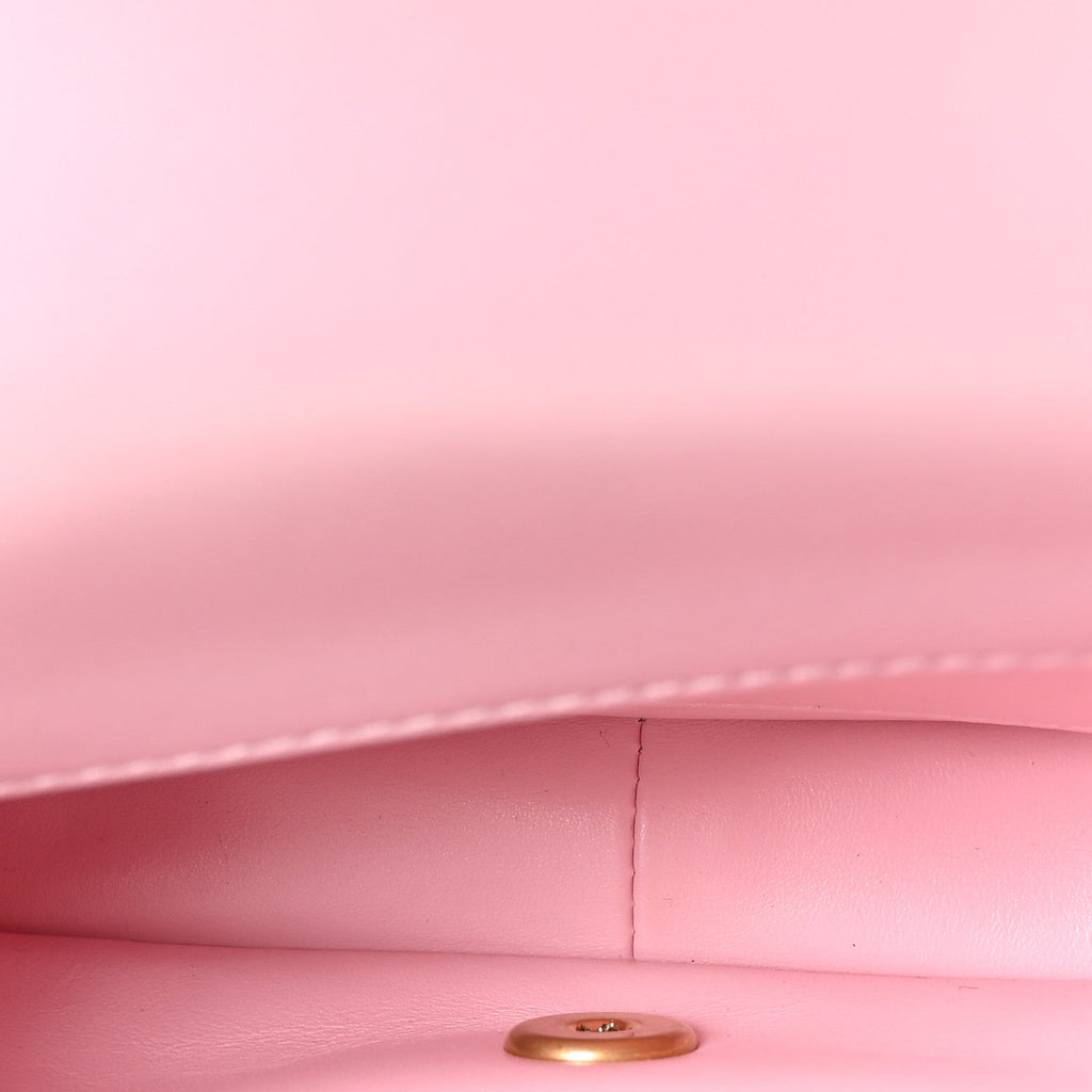 Pearly Lambskin Pearl Quilted Mini Flap Pink