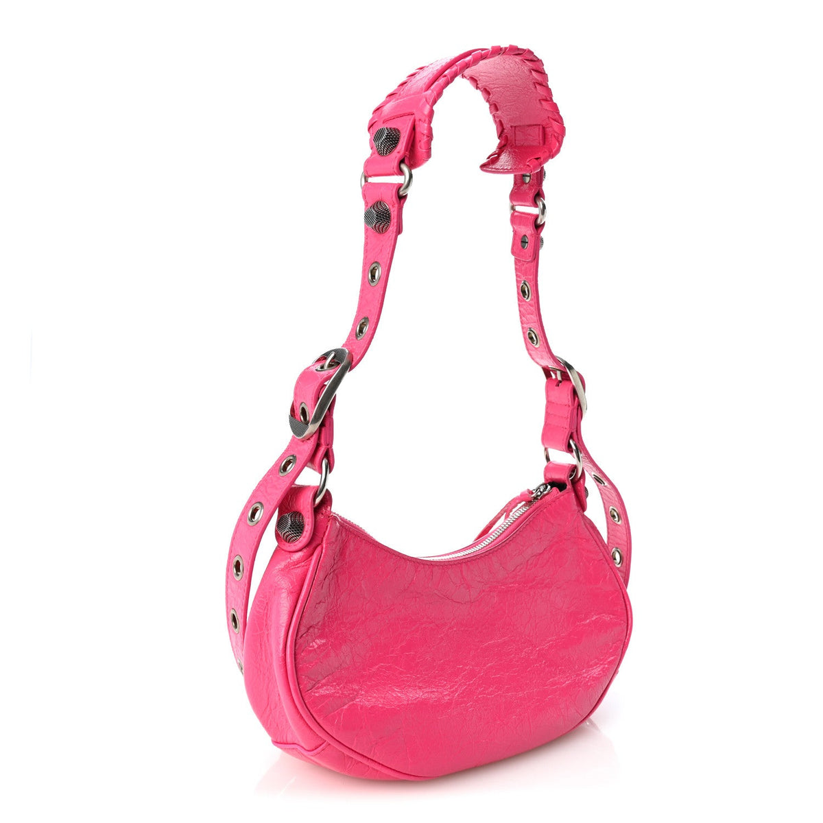 Agneau Arena Le Cagole Shoulder Bag XS Violet Fuxia