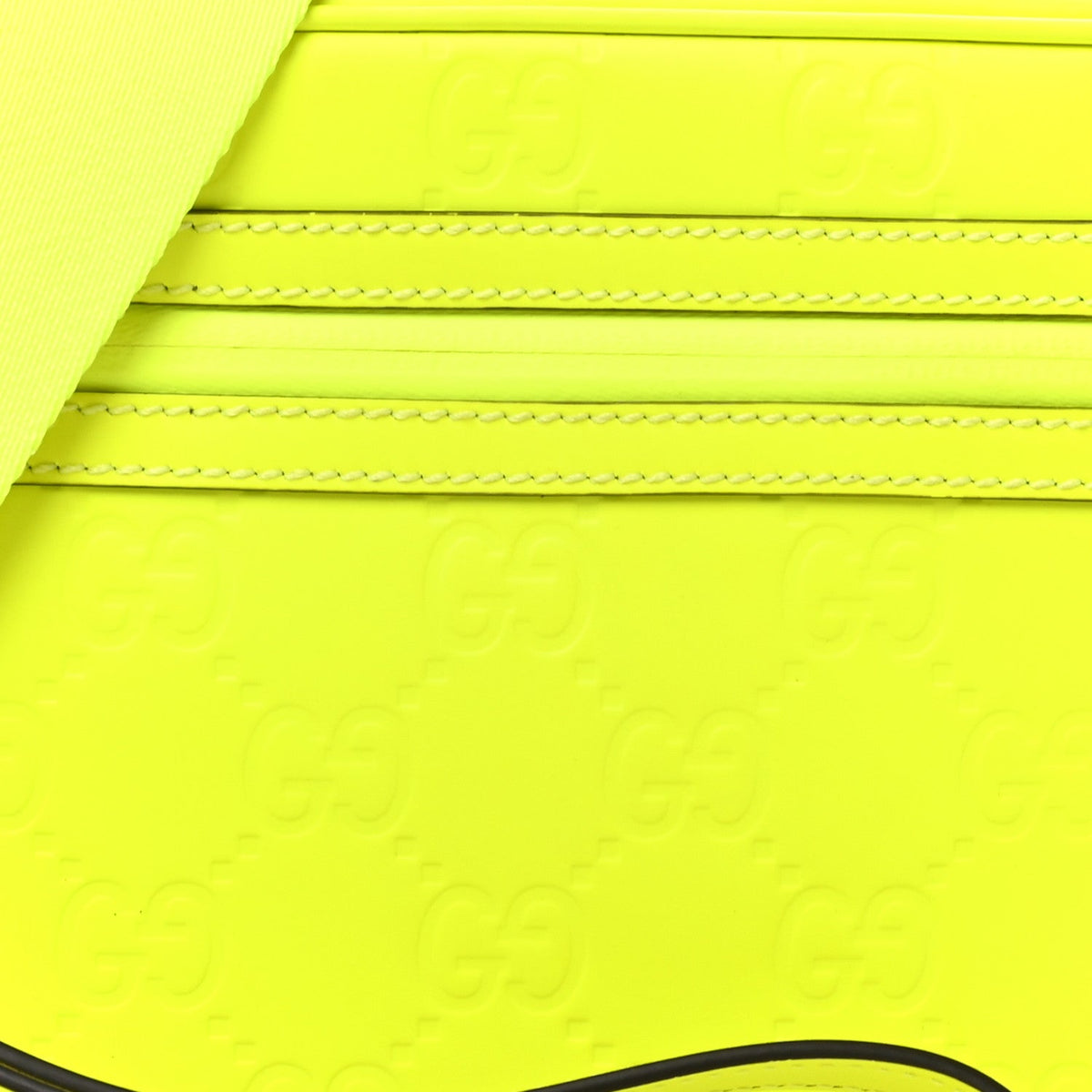 Rubber Effect Monogram GG Crossbody Bag Fluorescent Yellow