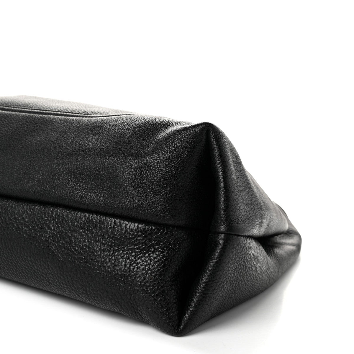 Grained Calfskin Softbit Maxi Shoulder Bag Black