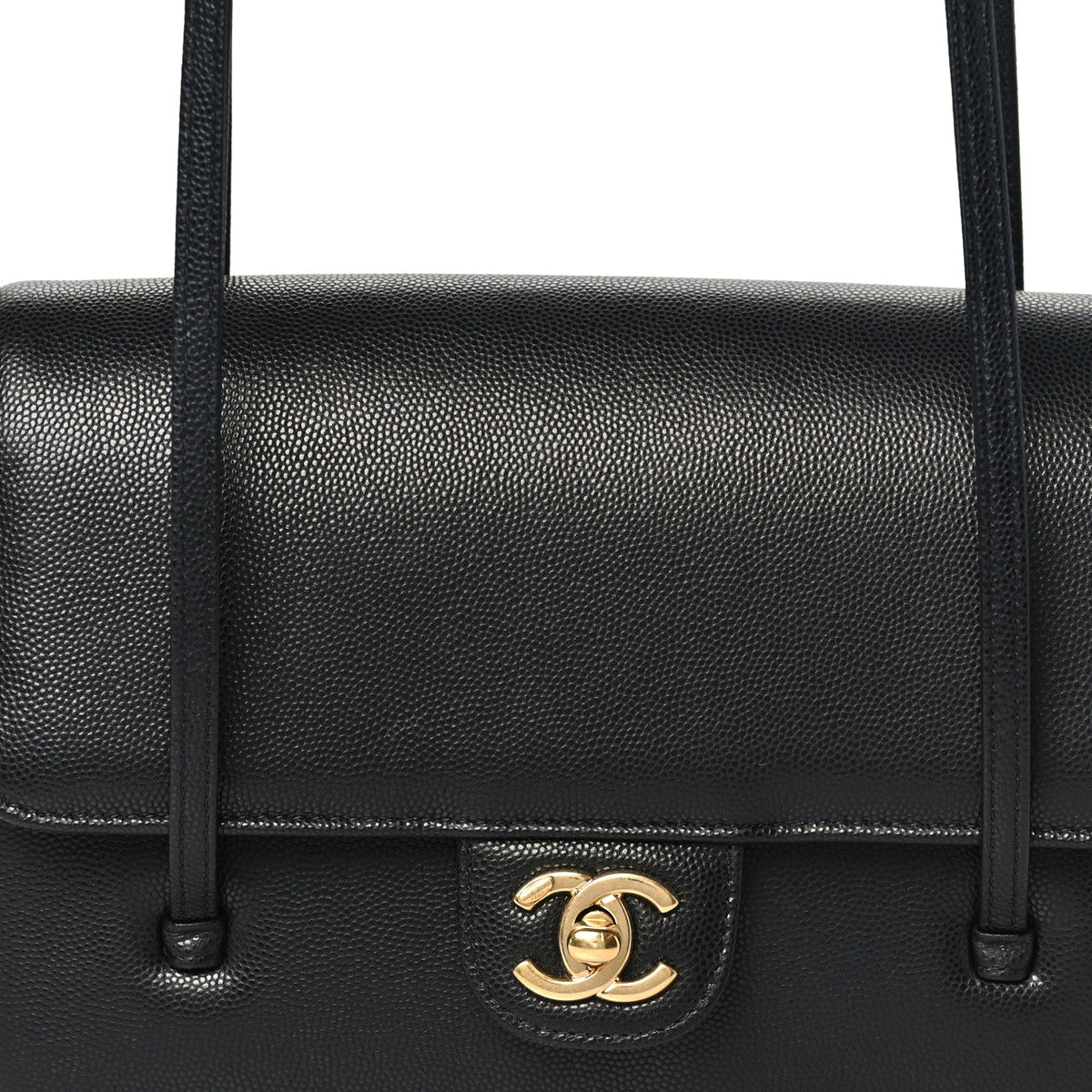 Shiny Caviar Preppy Coco Small Flap Black