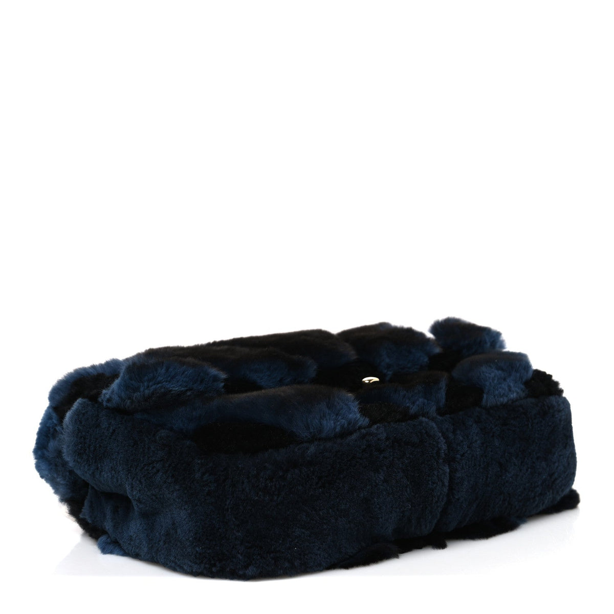 Orylag Rabbit Fur Chevron Small Single Flap Black Blue