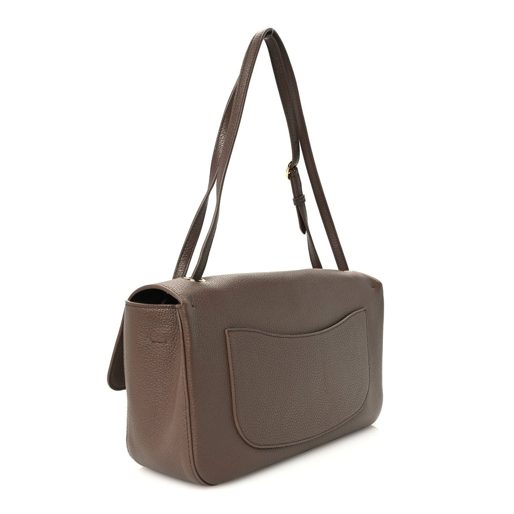 Grained Calfskin Small Souplissimo Maxi Flap Light Brown