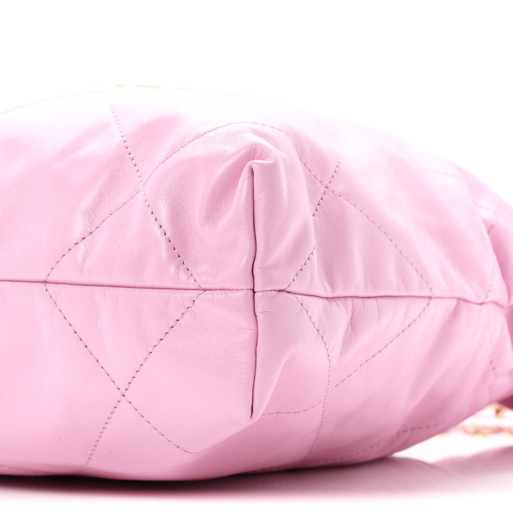 Shiny Calfskin Quilted Small Chanel 22 Pink
