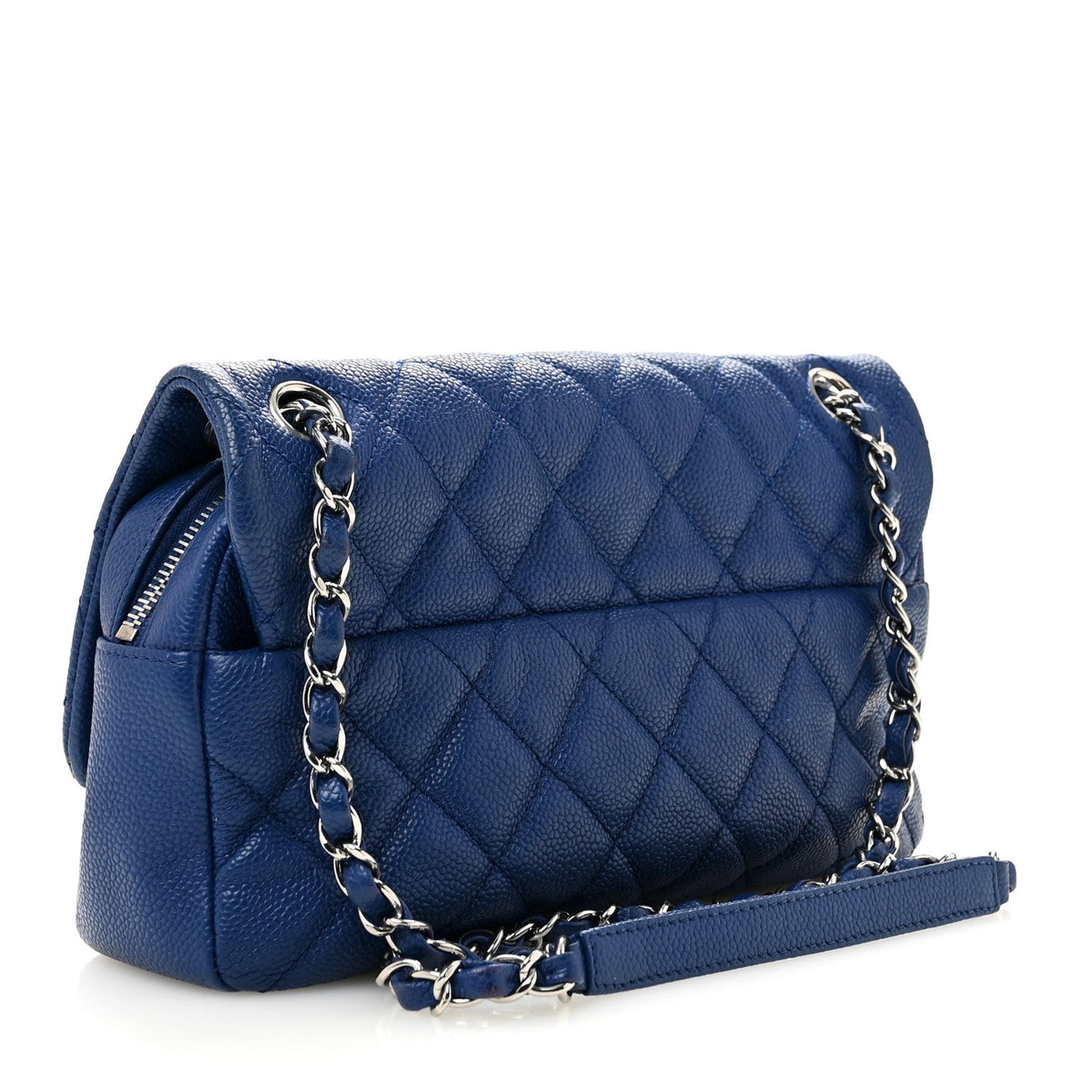 Caviar Quilted Medium Easy Flap Blue