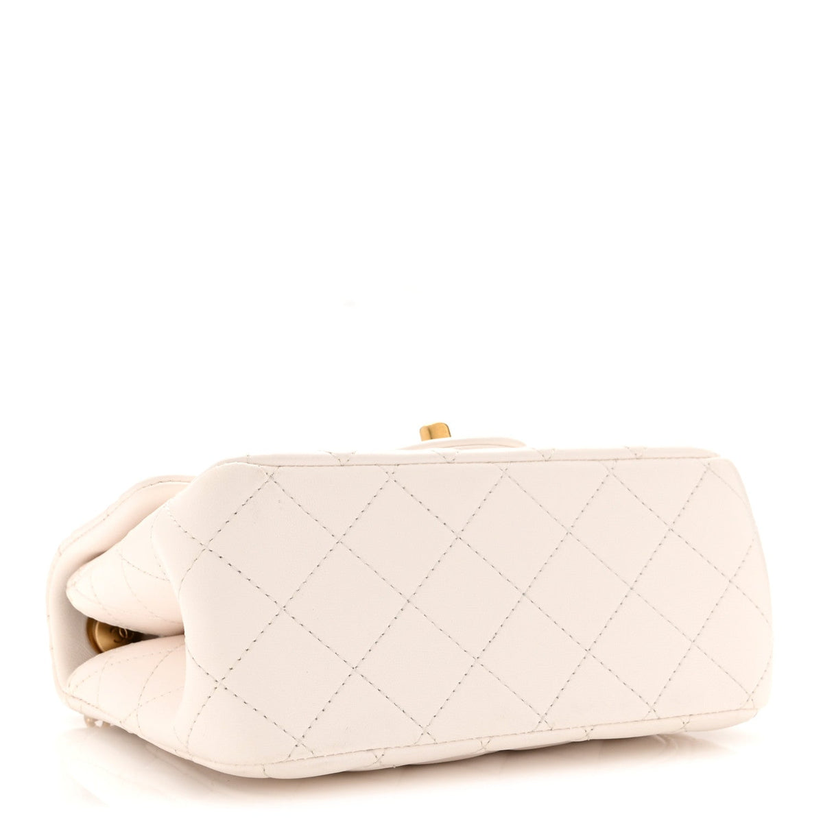 Lambskin Quilted Mini Sweet Camellia Flap White