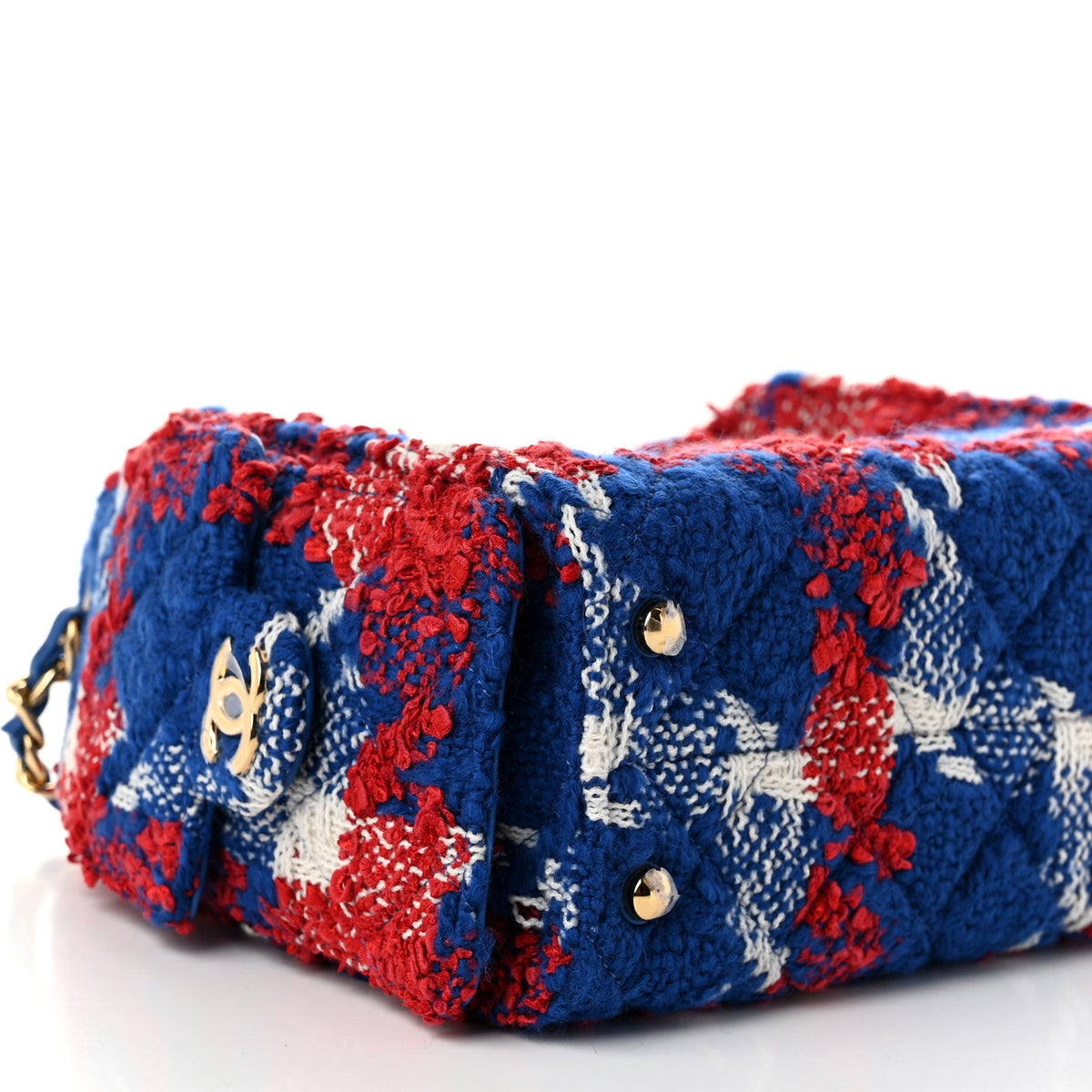 Tweed Quilted Mini Chanel 25 Handbag Red White Blue