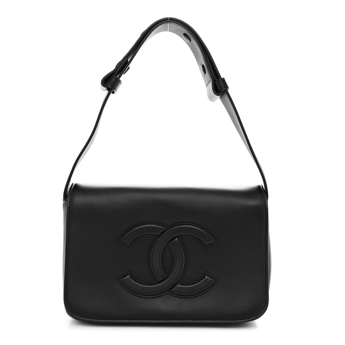 Lambskin CC Messenger Flap Black