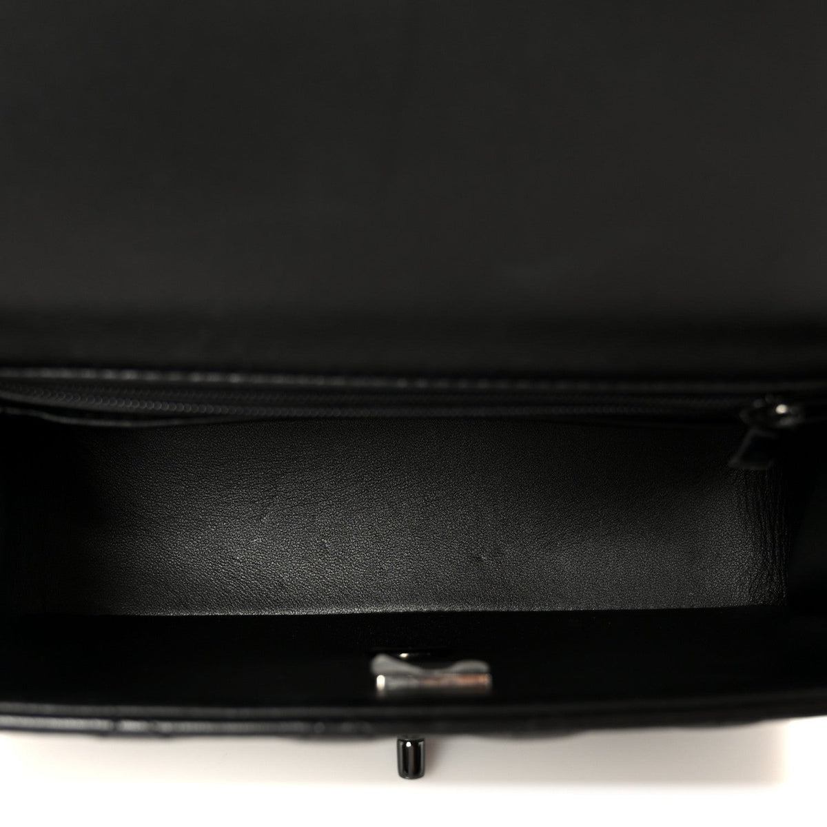 Lambskin Quilted Mini Top Handle Rectangular Flap So Black