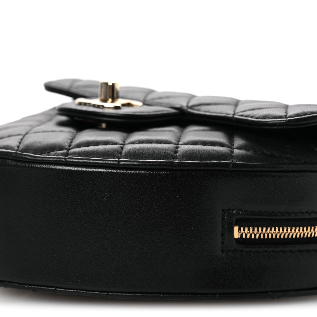 Lambskin Quilted Large CC In Love Heart Bag Black