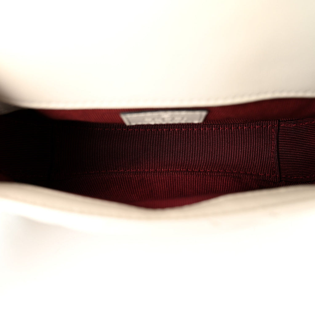 Lambskin Matelasse Mini GG Marmont Shoulder Bag White