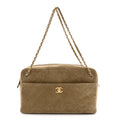 Suede Calfskin Quilted Camerissimo Camera Case Dark Beige