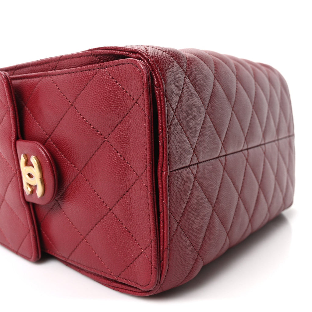 Caviar Quilted Small Chanel 25 Handbag Burgundy