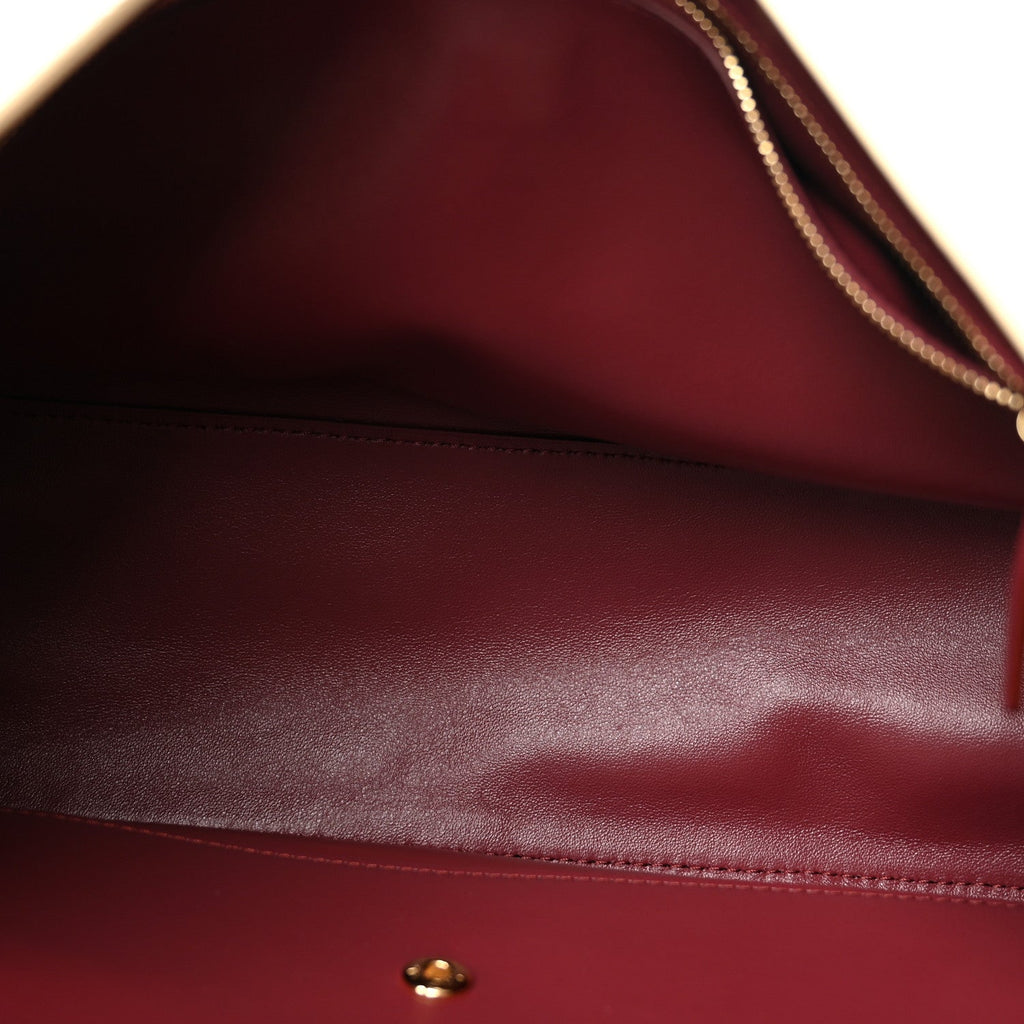 Grained Calfskin Small Souplissimo Maxi Flap Beige