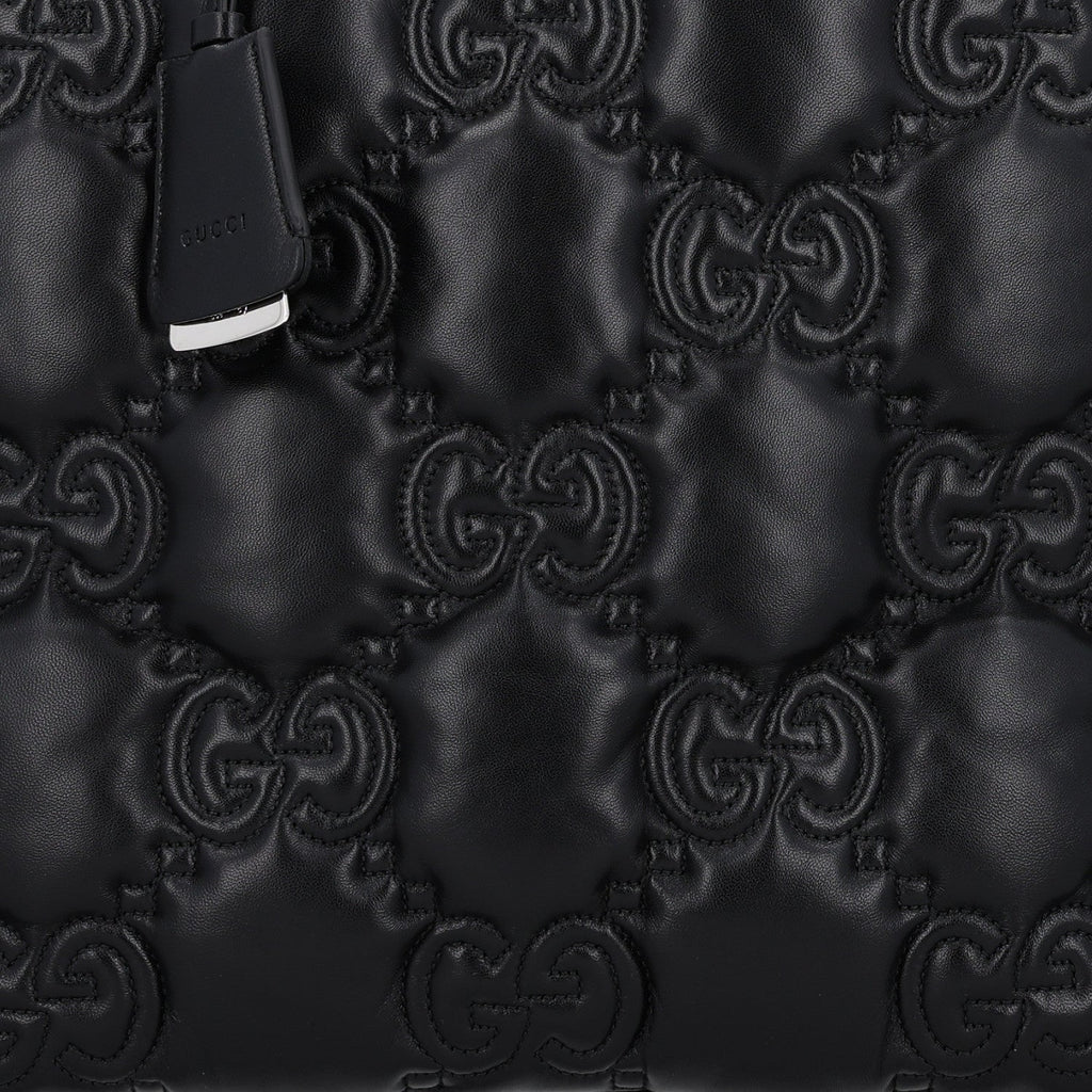 Calfskin GG Matelasse Large Tote Black