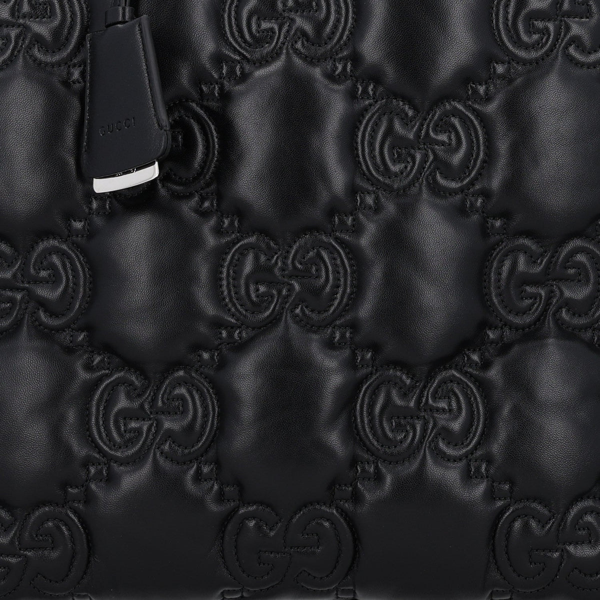 Calfskin GG Matelasse Large Tote Black