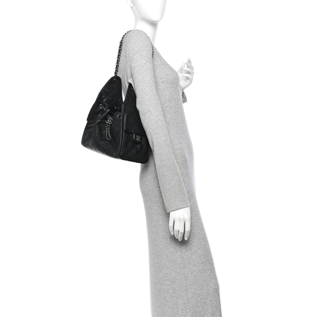 Caviar Quilted Small Chanel 25 Handbag Black