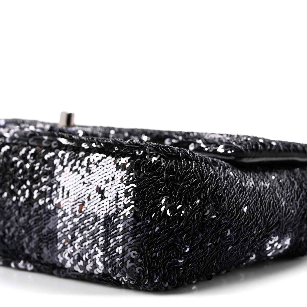 Sequin Quilted Small Single Flap Black