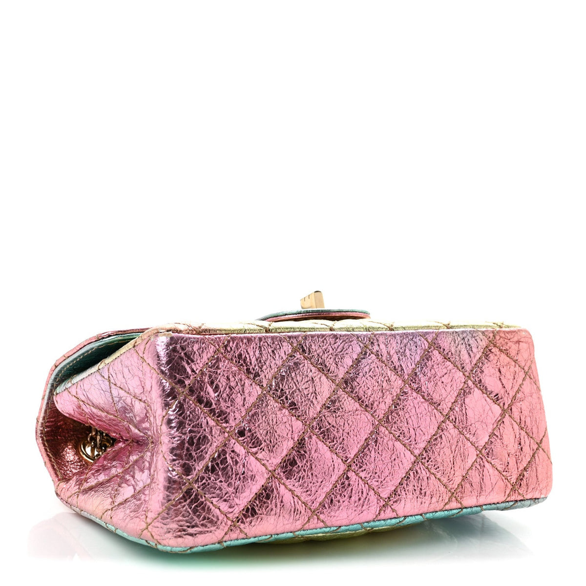 Metallic Goatskin Quilted Mini 2.55 Reissue Flap Multicolor