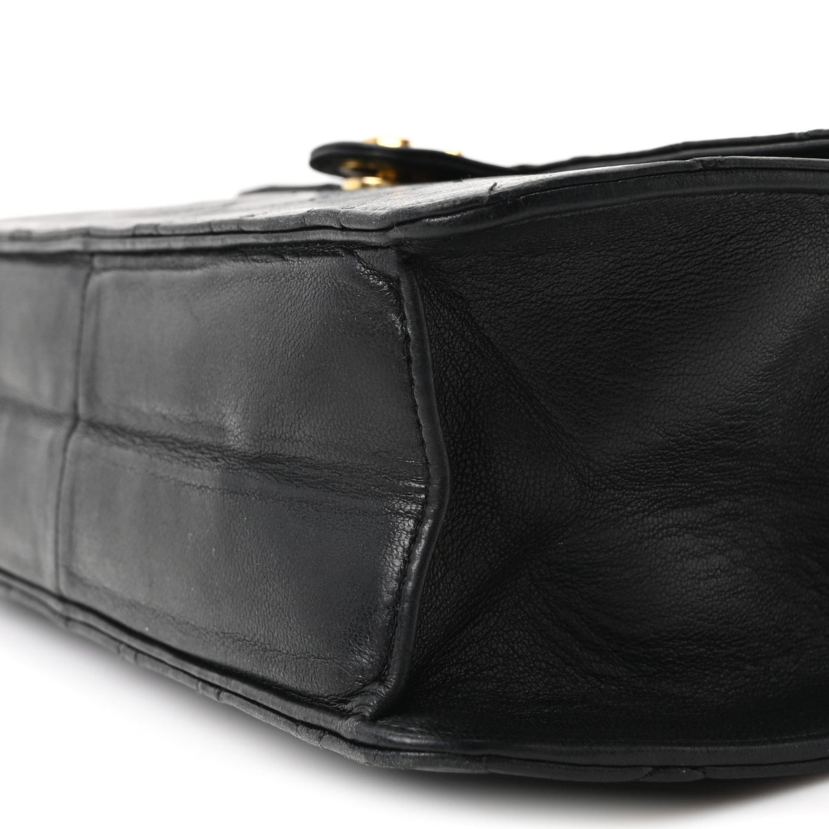 Lambskin Quilted Medium Single Flap Black