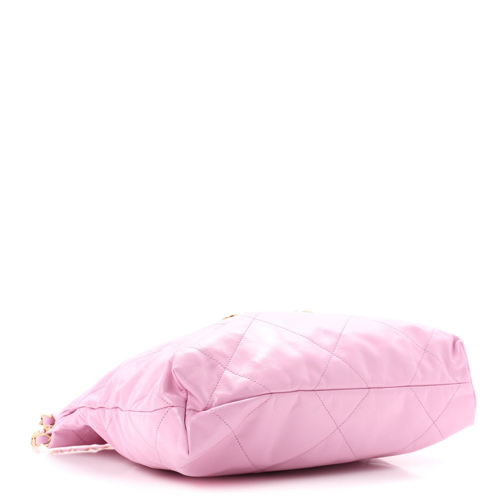 Shiny Calfskin Quilted Small Chanel 22 Pink