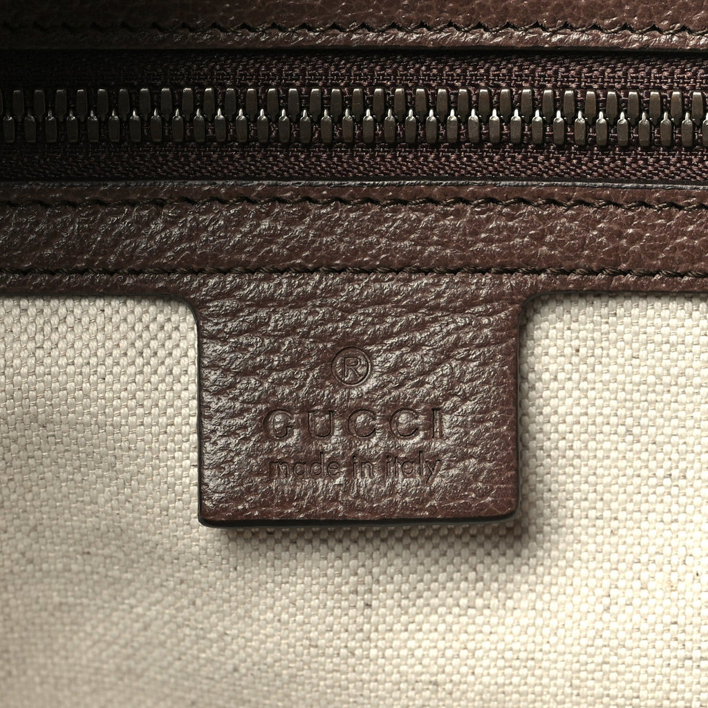 GG Supreme Monogram Textured Dollar Calfskin Web Medium Ophidia Carry-On Duffle Bag Beige Ebony New Acero