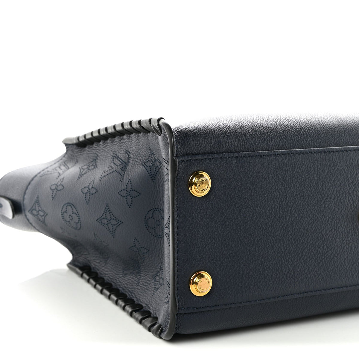 Calfskin Mahina Braided On My Side MM Navy Blue