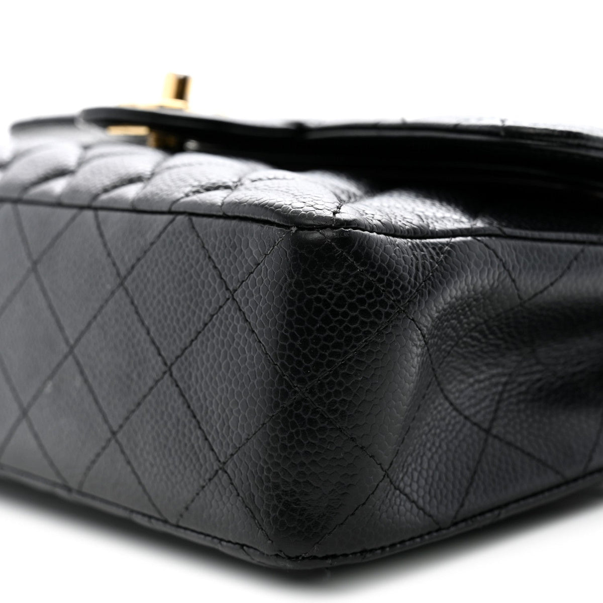 Caviar Quilted Small Double Flap Black
