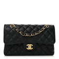 Caviar Quilted Small Double Flap Black