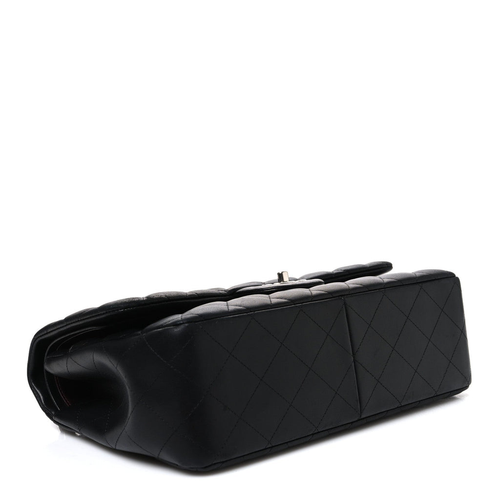 Lambskin Quilted Jumbo Double Flap Black