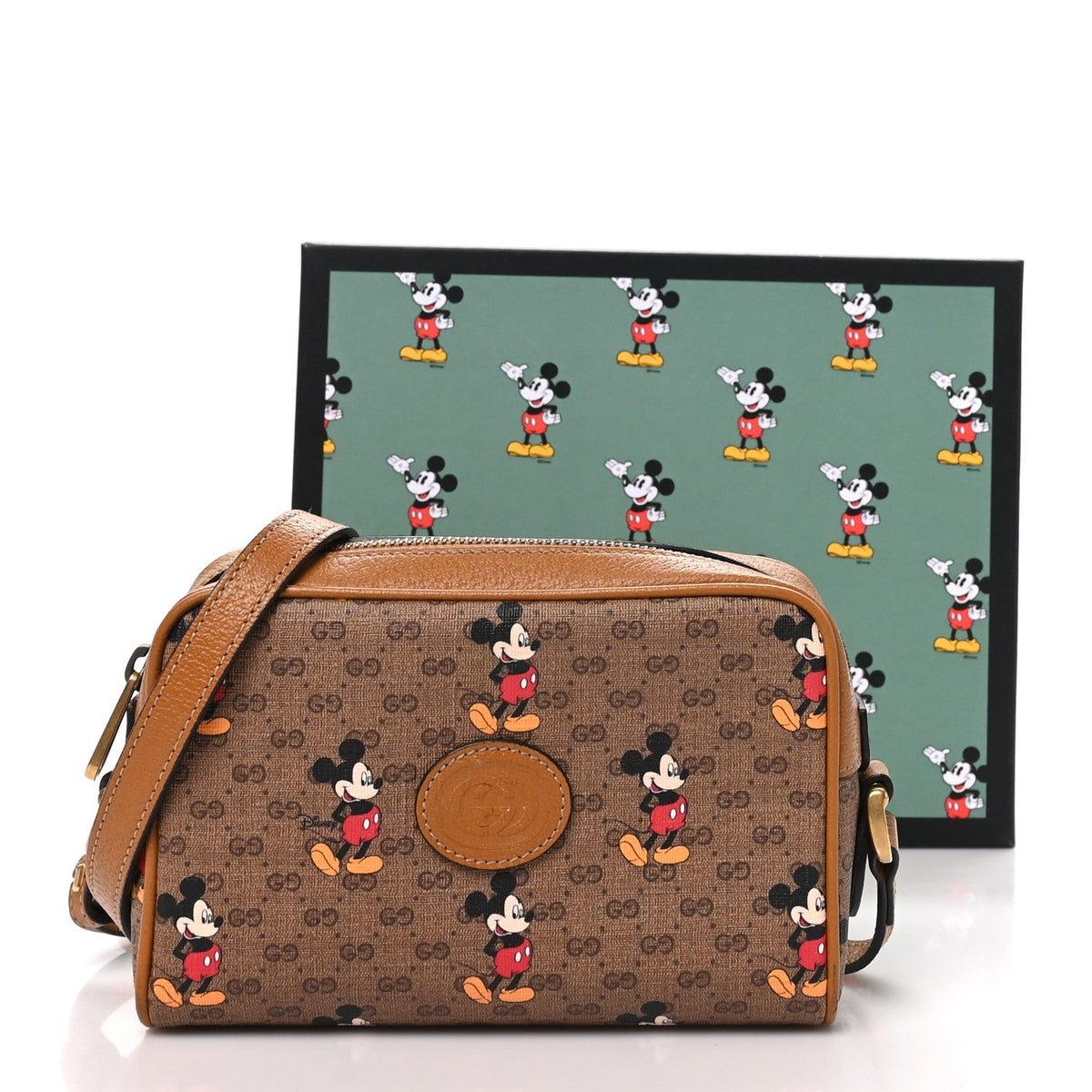 X DISNEY Mini Vintage GG Supreme Monogram Mickey Mouse Shoulder Bag Beige Vintage Sun Oil