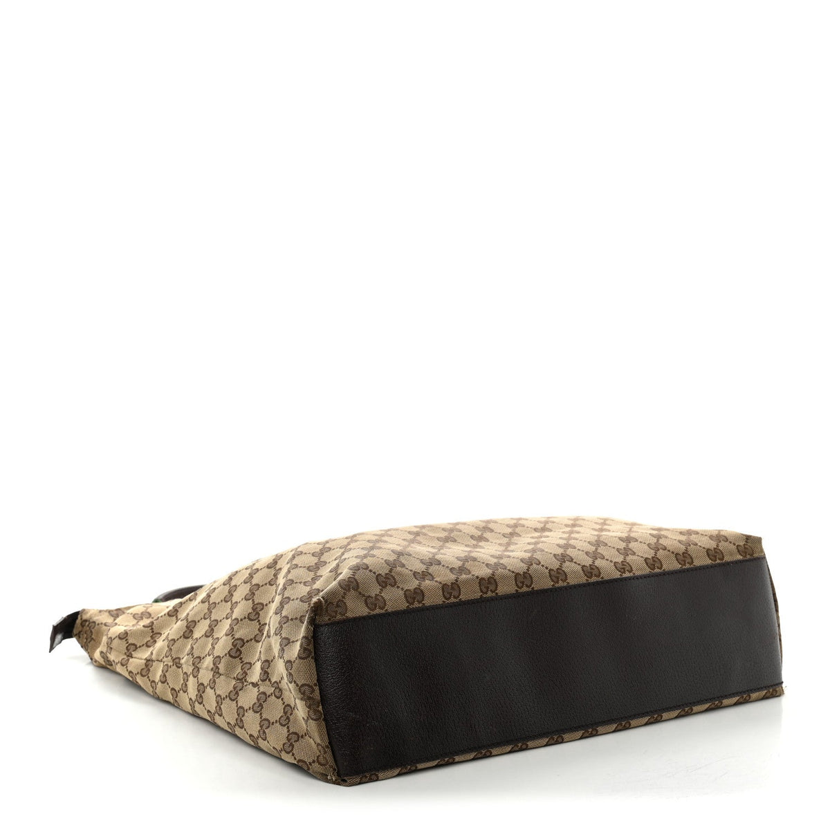 GG Monogram Large Web Handle Vertical Tote Dark Brown