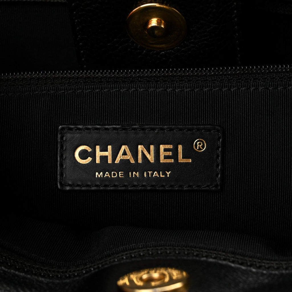 Calfskin Cerf Executive Shopper Tote Black