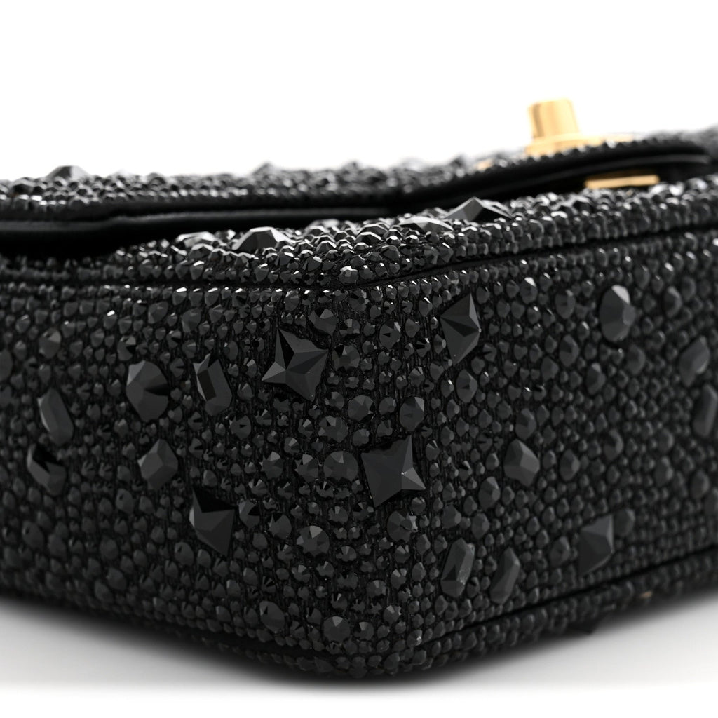 Strass Evening Flap Bag Black