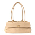 Grained Calfskin Stitched Urban Essentials Small Shopping Bag Beige