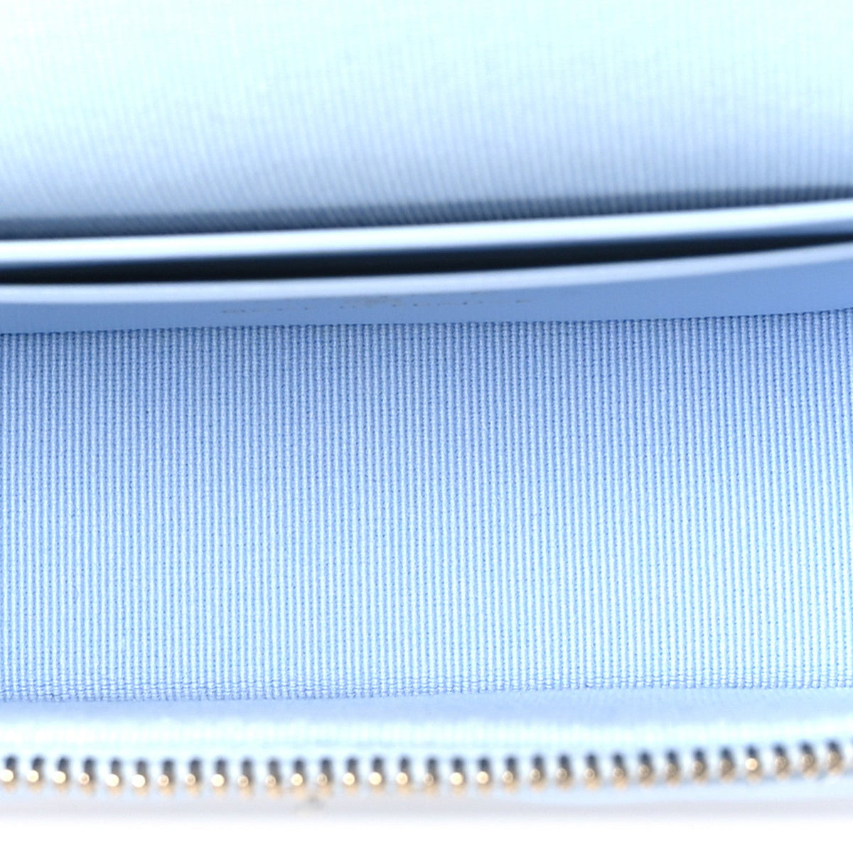 Caviar Quilted Top Handle Slim Vanity With Chain Light Blue
