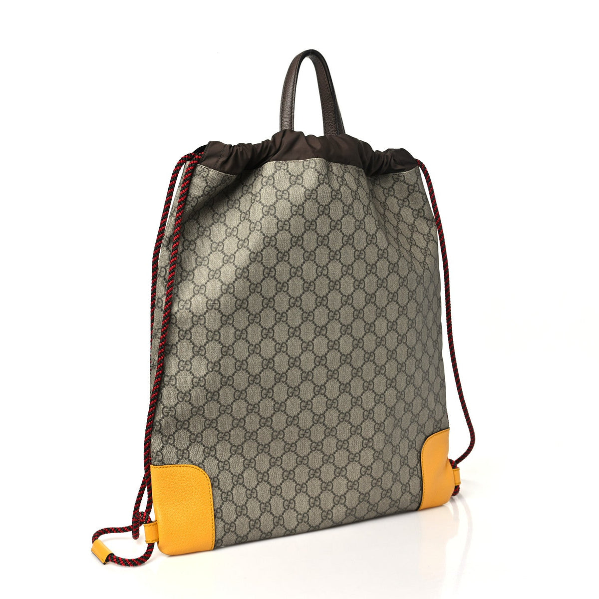 GG Supreme Monogram Neo Vintage Drawstring Backpack Beige New Acero Crop