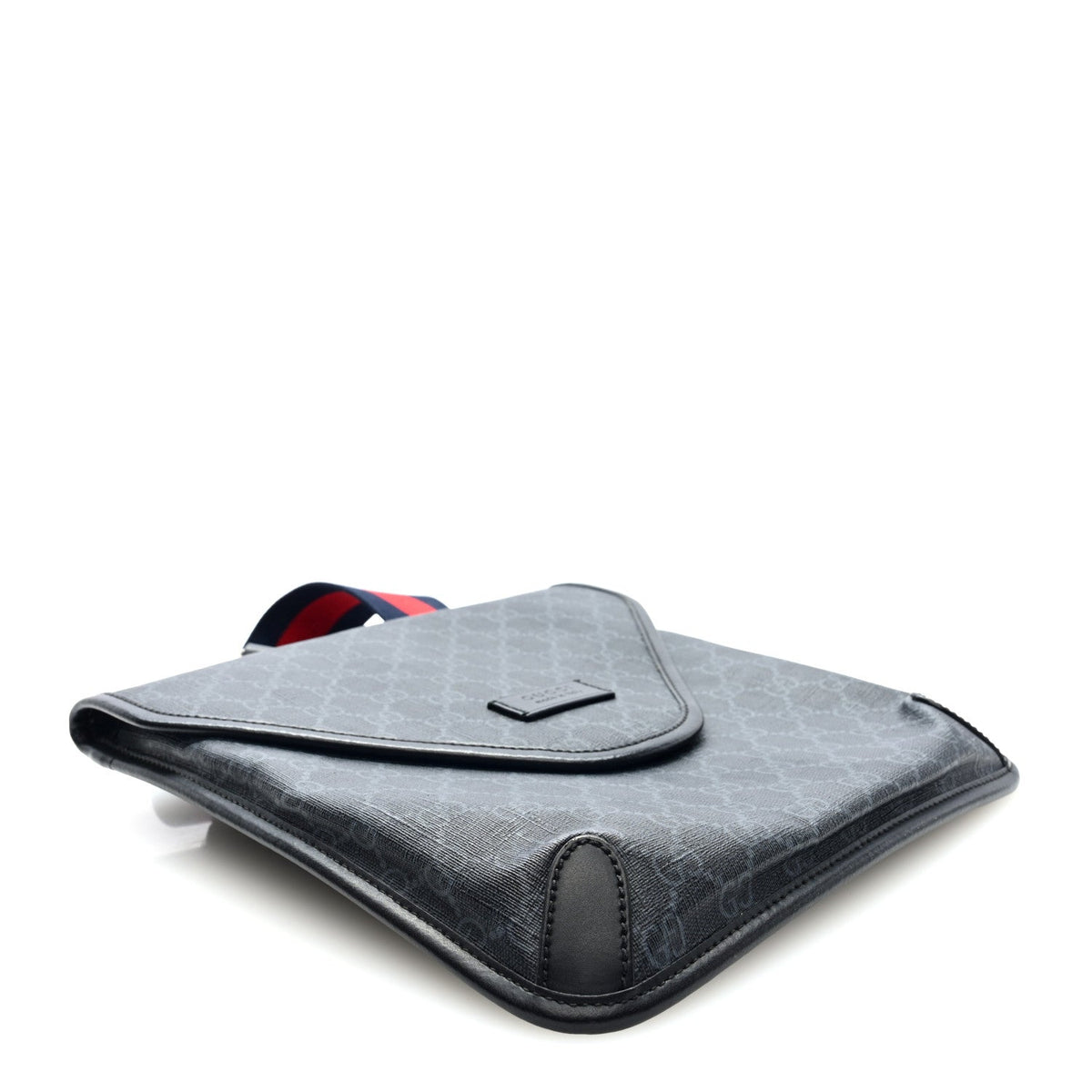 GG Supreme Monogram Web Medium Messenger Bag Black Grey