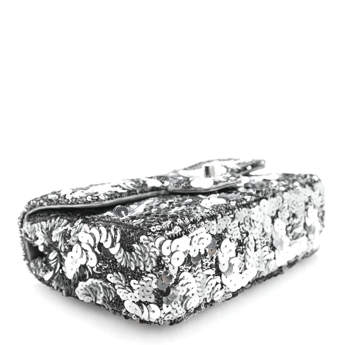 Sequin Mini Rectangular Flap Silver