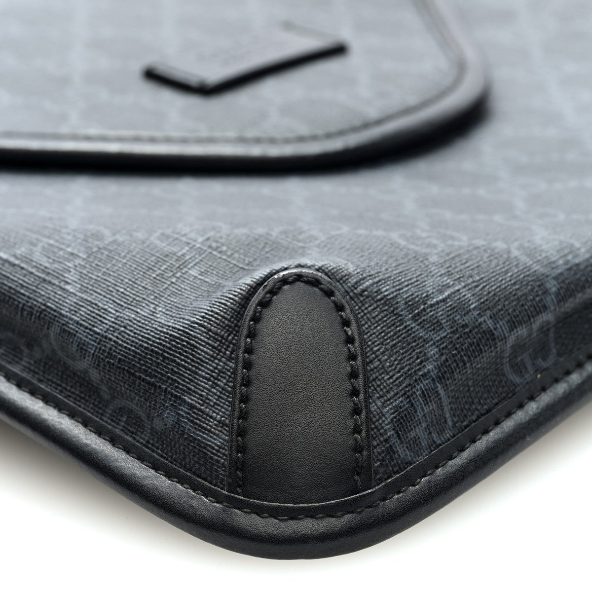 GG Supreme Monogram Web Medium Messenger Bag Black Grey
