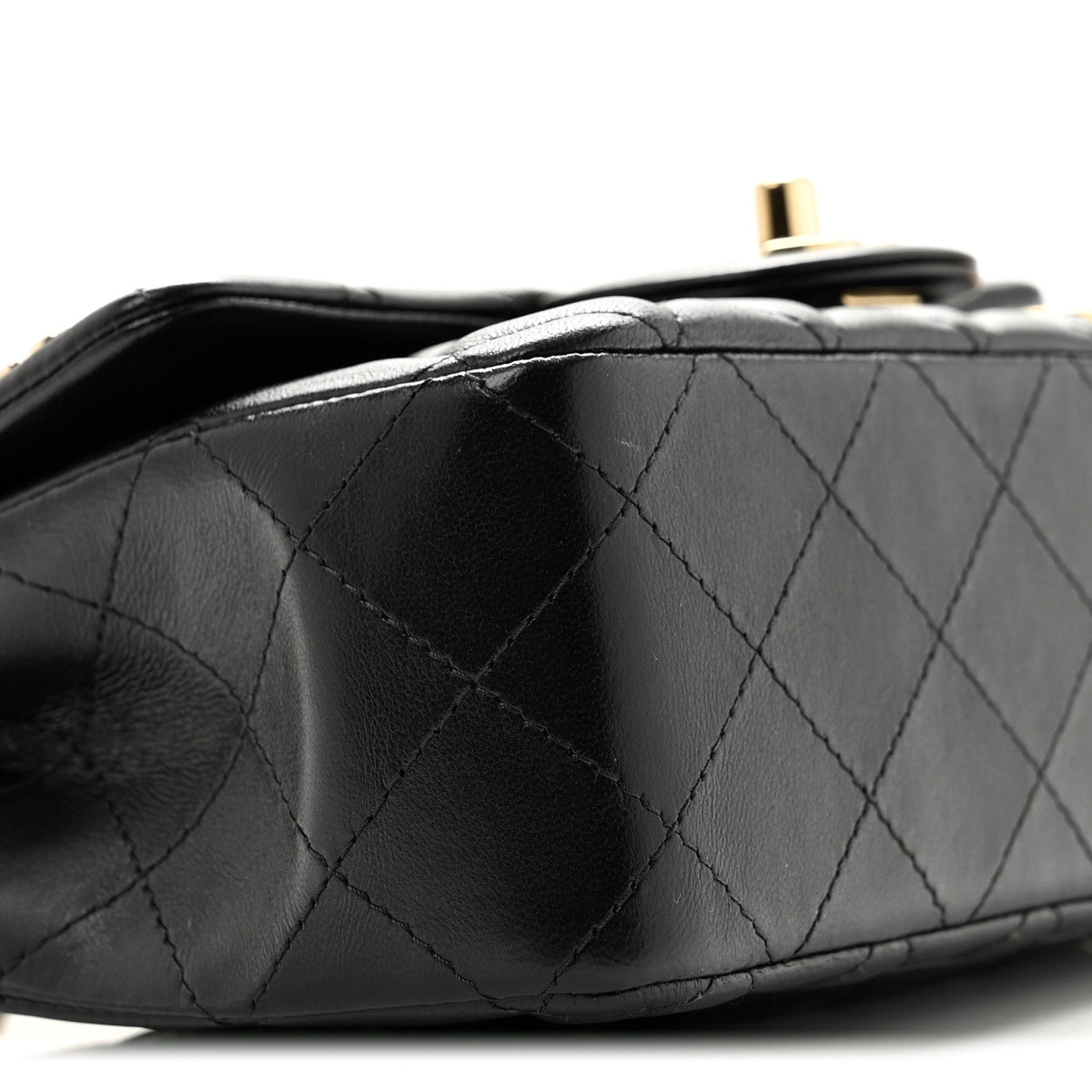 Lambskin Quilted Hollywood Charms Mini Rectangular Flap Black