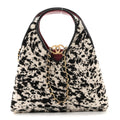 Pony Hair Printed Chic Lady Small Shopping Tote White Black