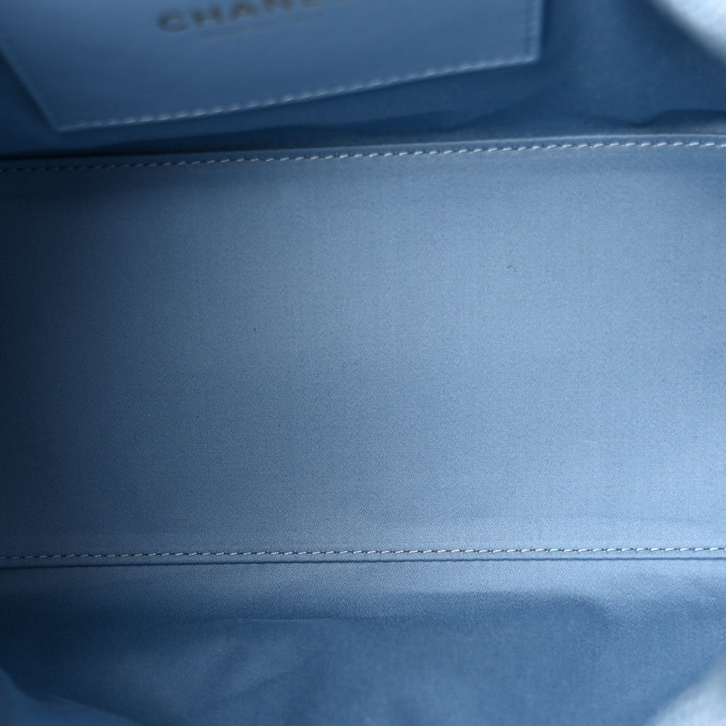 Denim Quilted Small Chanel 25 Handbag Blue