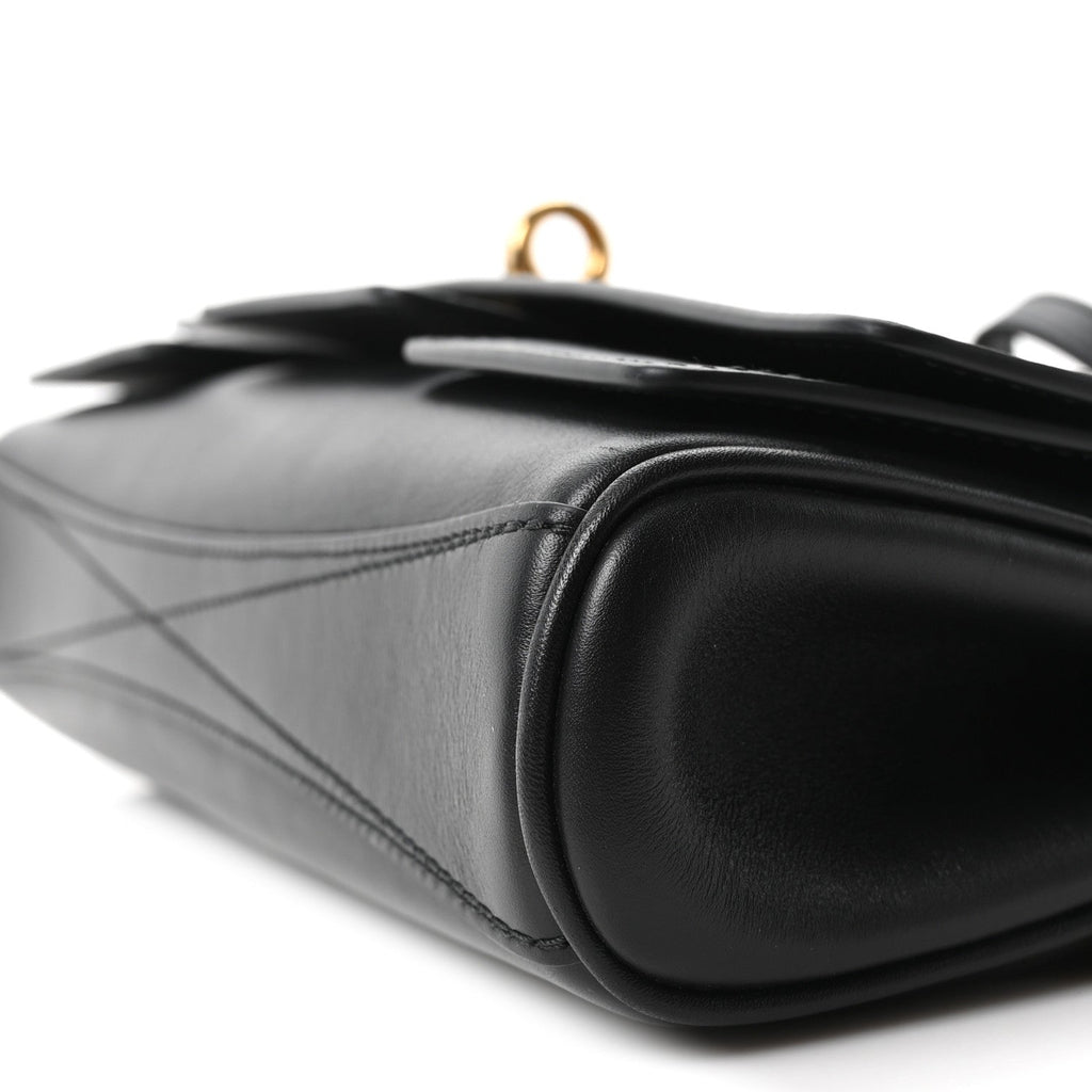 Smooth Calfskin Small Bel Air Clutch On Strap Black