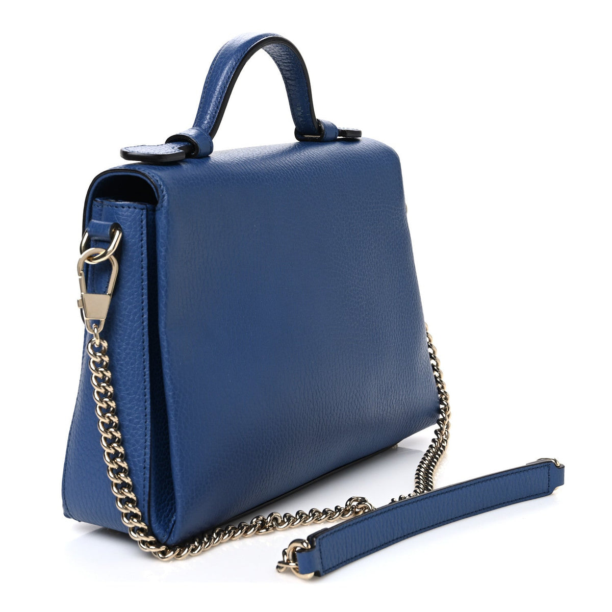 Dollar Calfskin Interlocking G Top Handle Shoulder Bag Caspian