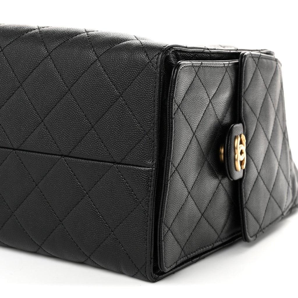 Caviar Quilted Medium Chanel 25 Handbag Black